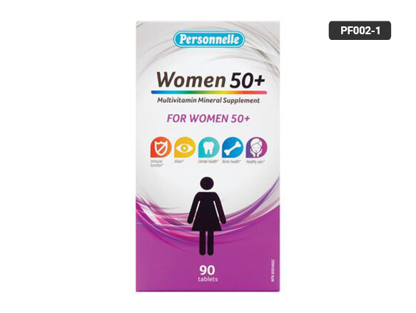 Personnelle Women 50+ Multivitamins Mineral Supplement – A daily multivitamin made for women over 50 to help bones, boost immunity and support energy production.